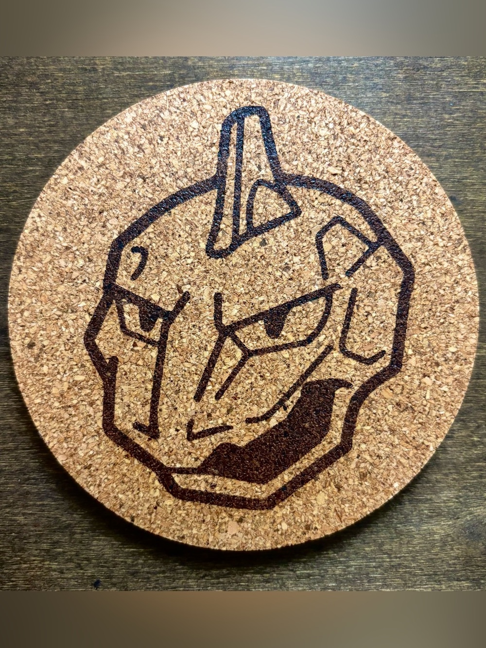 Pokemon Onix Face Laser Engraved Cork Coaster